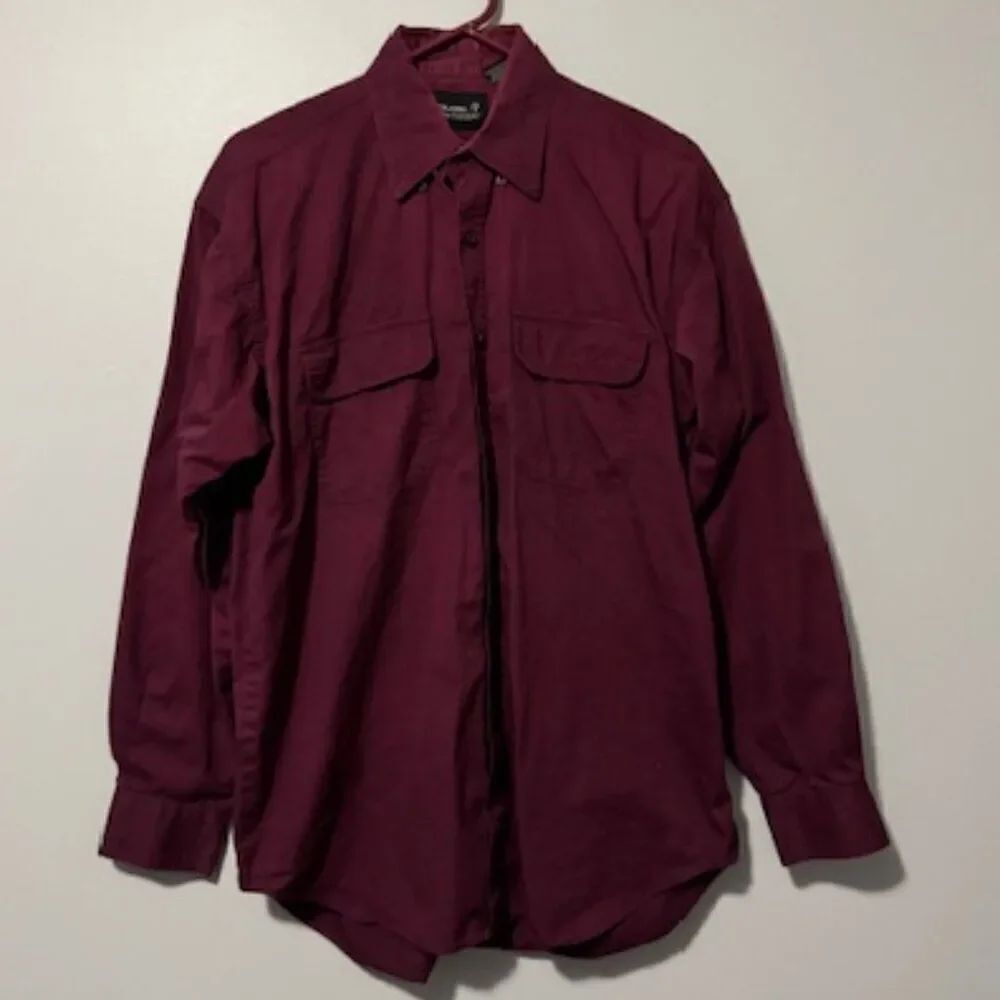 USED Men's Falcon Bay Long Sleeve Button Down Shirt Color Purple Size Medium
